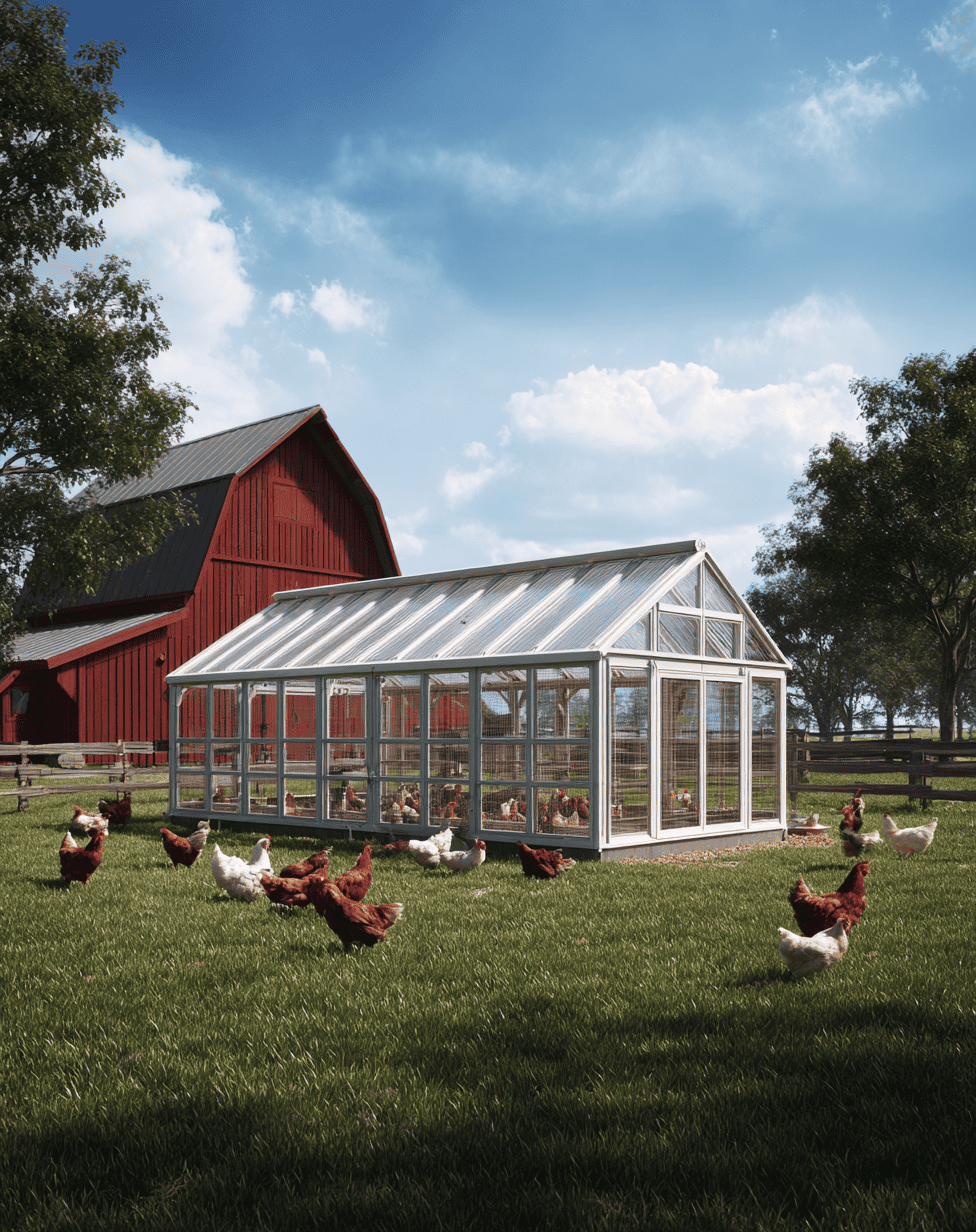 Free-range chickens foraging in the pasture